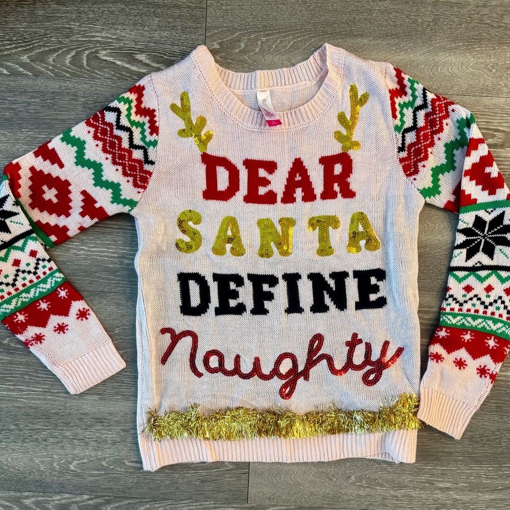 Festive Christmas Sweater with Colorful Patterns